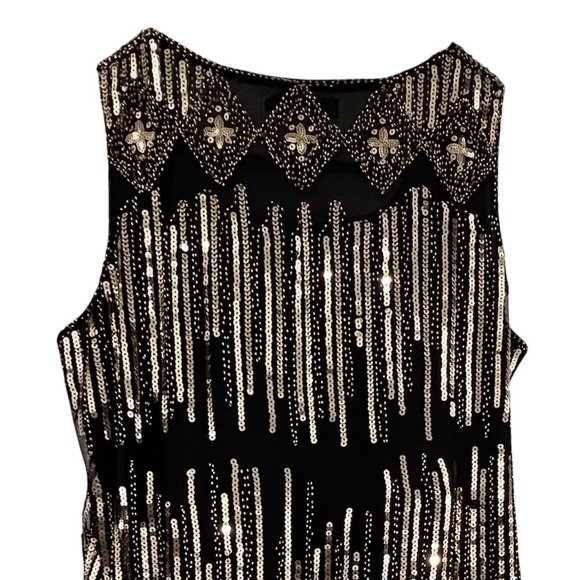 Pretty Guide Gold Sequin Tank Top Women size XL Black and Gold - Picture 2 of 4